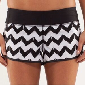 Lululemon Speed Short in Black and White Chevron